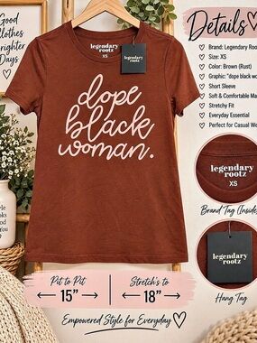 Legendary Rootz Dope Black Woman | Tee Brown & Pink XS
